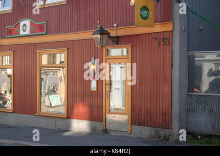 Alte hölzerne Stadthaus in Lillehammer Stockfoto