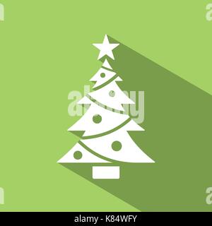 Weihnachtsbaum mit Stern und Schatten. Farbe Vector Illustration Stock Vektor