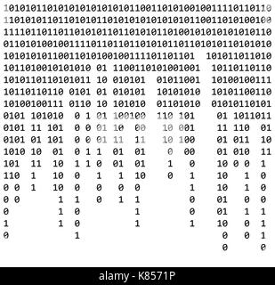 Der binäre Code Null Eins Matrix weiß Hintergrund schön Banner wallpaper Design Illustration Stock Vektor