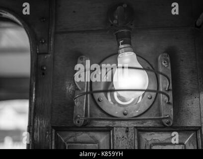 Lichter auf Manx elektrische Straßenbahn Stockfoto