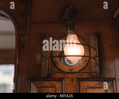 Lichter auf Manx elektrische Straßenbahn Stockfoto