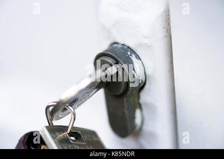 Schlüssel in der Verriegelung Stockfoto