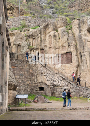 Kloster Geghard, Geghardavank, in der azat River Gorge, eine von mehreren UNESCO Weltkulturerbe Websites in Armenien Stockfoto