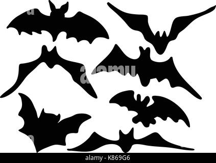 Halloween Gruselige gruselig bat silhouette Vektor symbol Icon Design. Schöne Abbildung auf weißem Hintergrund Stock Vektor