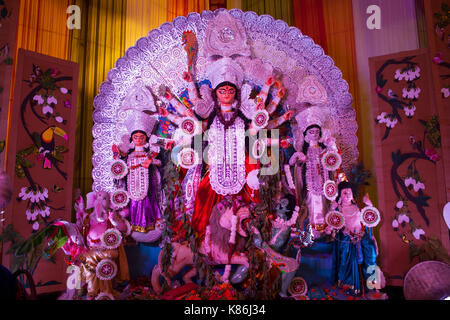 Statue von Durga Maa Durga Puja Festival in Delhi, Indien Stockfoto