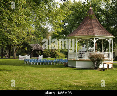 Hamilton, New York, USA. September 17, 2017. Die Americana Dorf, eine Kopie des neunzehnten Jahrhunderts Dorf, am westlichen Ufer des Lake Moraine in H Stockfoto