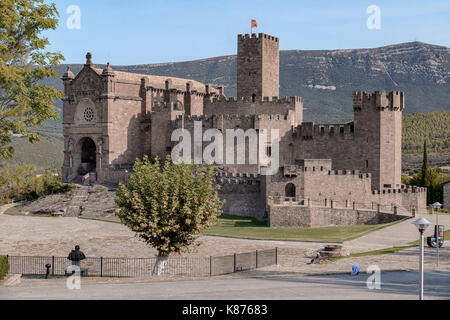 Burg Javier in der Provinz Navarra, Region von Spanien. Bekannt als Geburtsort des hl. Francisco Javier. Stockfoto