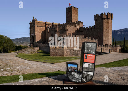 Burg Javier in der Provinz Navarra, Region von Spanien. Bekannt als Geburtsort des hl. Francisco Javier. Stockfoto