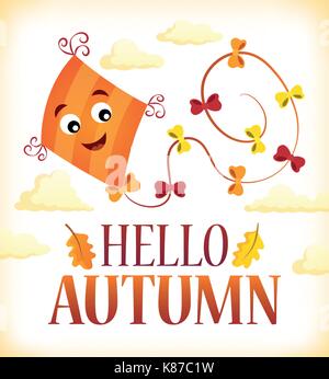 Hallo Herbst Thema Bild 2-eps 10 Vector Illustration. Stock Vektor