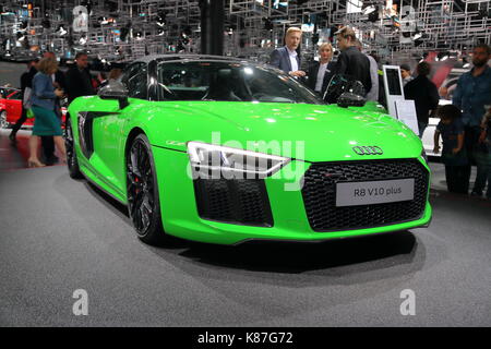 Automobilhersteller aus der ganzen Welt präsentieren ihre neuesten Modelle und Concept Cars auf der diesjährigen IAA Pkw in Frankfurt, Deutschland Stockfoto