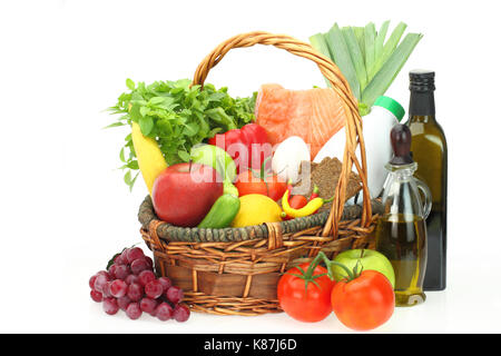 Lebensmittel im Korb Stockfoto