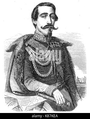 Krimkrieg 1855, Alfonso Ferrero, Cavaliere La Marmora, 1804 - 1878, italienischer General und Staatsmann, Digital verbesserte Reproduktion einer Vorlage woodprint aus dem 19. Jahrhundert Stockfoto