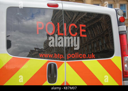 British Transport Police van Auto im Hauptbahnhof Glasgow Stockfoto
