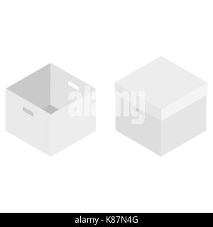 Vector Illustration collection, Set brown box Verpackung recycelt werden. Karton mockup eingestellt. Realistische Abbildung von 10 Karton mockups für das Web. Stock Vektor