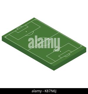 Vector Illustration isometrische 3D-Perspektive Fußball Fußball Stadion auf weißem Hintergrund. Europäische. Green Field Symbol Stock Vektor