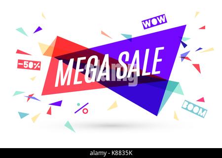 Band-Banner mit Text Mega Sale Stock Vektor
