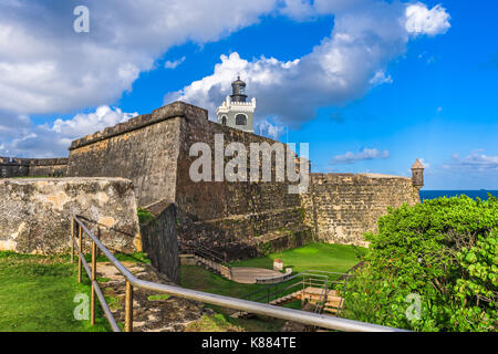 San Juan, Puerto Rico im Castillo San Felipe del Morro. Stockfoto