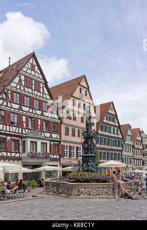 Fachwerkhäuser, Marktplatz, Tübingen, Baden-Württemberg, Deutschland Stockfoto