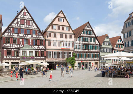 Fachwerkhäuser, Marktplatz, Tübingen, Baden-Württemberg, Deutschland Stockfoto