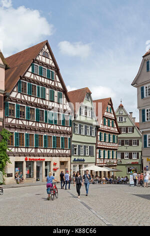 Fachwerkhäuser, Marktplatz, Tübingen, Baden-Württemberg, Deutschland Stockfoto