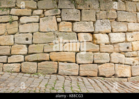 Steinmauer, Schloss, Tübingen, Baden-Württemberg, Deutschland Stockfoto
