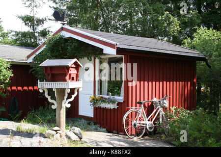 Norwegische cottage Außen Stockfoto