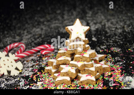 Christmas Star cookies Baum Stockfoto