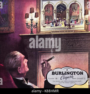 1940er Jahre alten Vintage original advert Werbung Burlington Zigarren im Magazin ca. 1947 wenn Verbrauchsmaterialien wurden noch unter post eingeschränkt - Krieg Rationierung Stockfoto