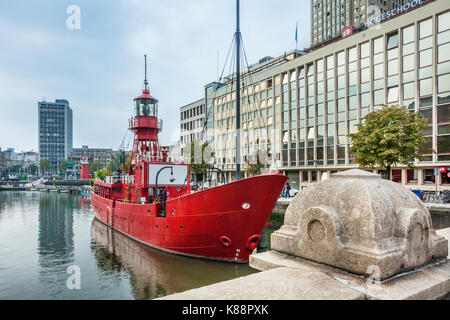 Niederlande, Südholland, Rotterdam, Leuvehaven, Feuerschiff im Maritime Museum Hafen