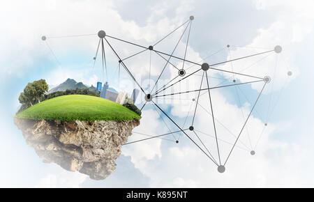 Konzept der modernen Netzwerktechnologien und grünen Öko Bau Stockfoto