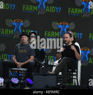 Burgettstown, PA, USA. 16 Sep, 2017. Pressekonferenz auf der Farm AID 2017 BURGETSTOWN, PA. Am 16. SEPTEMBER 2017. Foto © Jeff Moore Credit: Jeff Moore/ZUMA Draht/Alamy leben Nachrichten Stockfoto