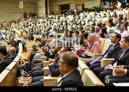 Kuala Lumpur, Malaysia. 19 Sep, 2017. Mehr als 700 Menschen aus 45 Ländern nahmen an dem Symposium über die Entwicklung der globalen Finanzinstitutionen auf Sasana Kijang in Kuala Lumpur, Malaysia am Dienstag, September 19 2017. Das Symposium wird bis 20. September statt. Quelle: Chris Jung/ZUMA Draht/Alamy leben Nachrichten Stockfoto