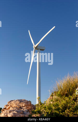 Windenergieanlage in der Nähe von Fort Sumner, New Mexiko USA Stockfoto
