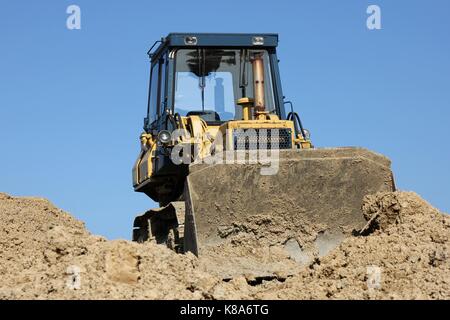 Bulldozer auf Baustelle Stockfoto