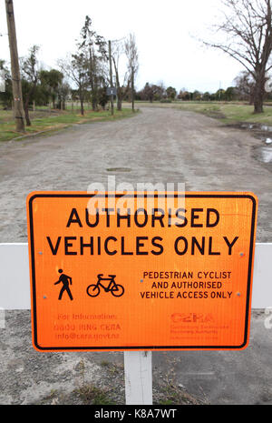 Keinen Eintrag Red Zone Christchurch, Neuseeland Stockfoto