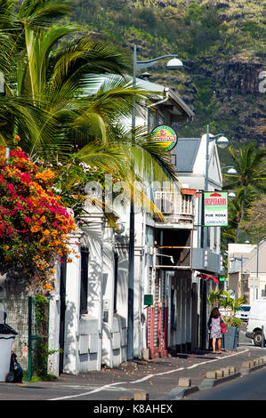 Street Scene mit Fußgängerzone, der Rue de Nizza, St. Denis, La Réunion Stockfoto