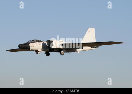 Einer von nur drei WB-57 F Canberras verbleibenden flugfähig Landung in Mildenhall und von der NASA auf großer Höhe Prüfung und Probenahme Missionen geflogen. Stockfoto