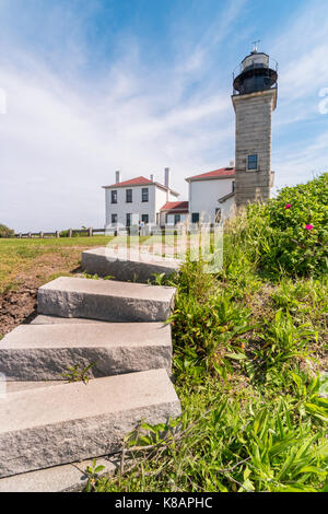 Beavertail Leuchtturm, Jamestown, Rhode Island Stockfoto