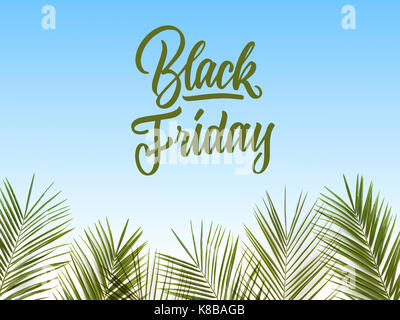 Caligraphic text schwarzer Freitag auf einem blauen Hintergrund Stockfoto