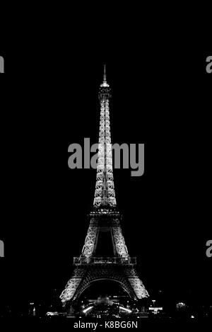 Der Eiffelturm fotografiert vom Place du Trocadéro, 2017 Stockfoto