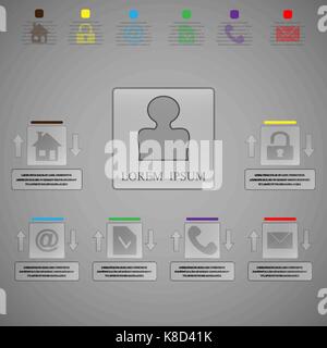 Sozial-, Kommunikations- und Connection Info Grafik Stock Vektor