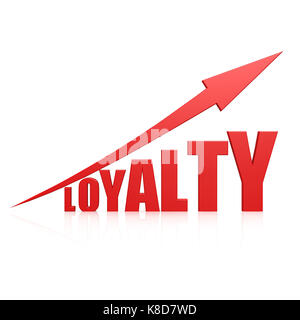 Loyalität roter Pfeil Stockfoto