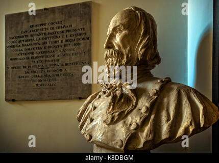 Italien Ligurien Chiavari Società Economica di Chiavari -Museum des Risorgimento .- Statue von Giuseppe Garibaldi Stockfoto