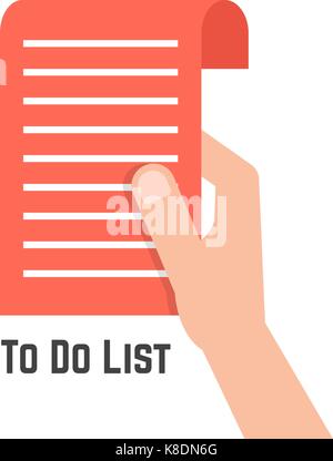 Hand rot, um Liste zu tun Stock Vektor
