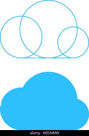 Simple Cloud Symbol mit Outline base Stock Vektor
