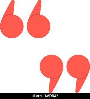 Einfache rote Anführungszeichen Symbol Stock Vektor