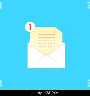 Weiß offenen Umschlag mit Checkliste und Hinweise Stock Vektor
