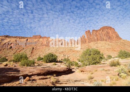 hHll namens Jack Bridger in Indian Creek in der Nähe von Canyonlands, Utah, USA. Stockfoto