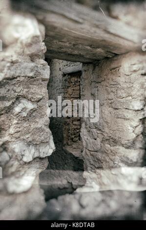 Roden Dorf in einer Bombardierung während des Spanischen Bürgerkriegs, Zaragoza, Aragon, Spanien zerstört Stockfoto