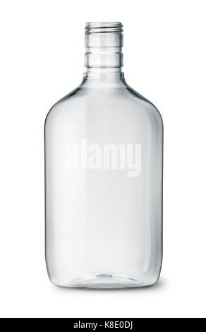 Aus klarem Kunststoff Flaschen Alkohol isoliert auf weißem Stockfoto